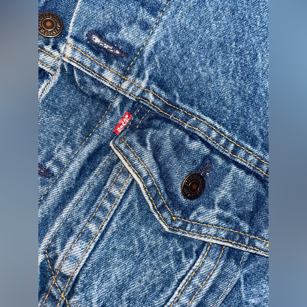VINTAGE Levi's 70506 Denim Trucker Jacket 1980s - Picture 5 of 10